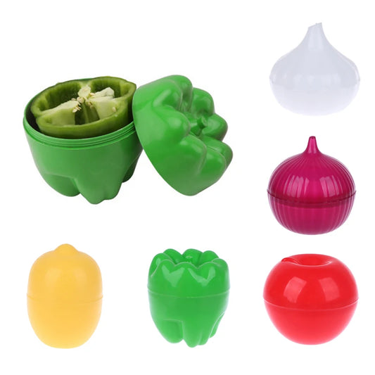 Onion Green Pepper Garlic Shaped Food Containers Lemon Fruits Fresh Box Plastic Vegetable Fresh-keeping Box Refrigerator Storage