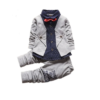 Fashion Boys Gentleman Suits for Wedding Kids Birthday Gift Party Child Clothing Sets Blazer +Pant 2pcs School uniform Clothes