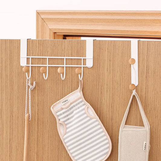 Door Hook Rack Metal Clothes Storage Rack Portable Bedroom Kitchen Bathroom Door Clothes Hat Hook Cabinet Door Rack Home