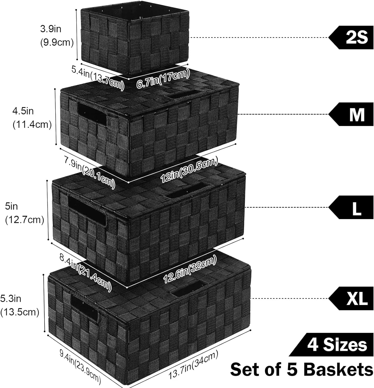 Uvellgift Storage Bins with Lids, Woven Storage Box Organizer Containers Decorative Baskets Cube for Clothes Bedroom Closet Offi