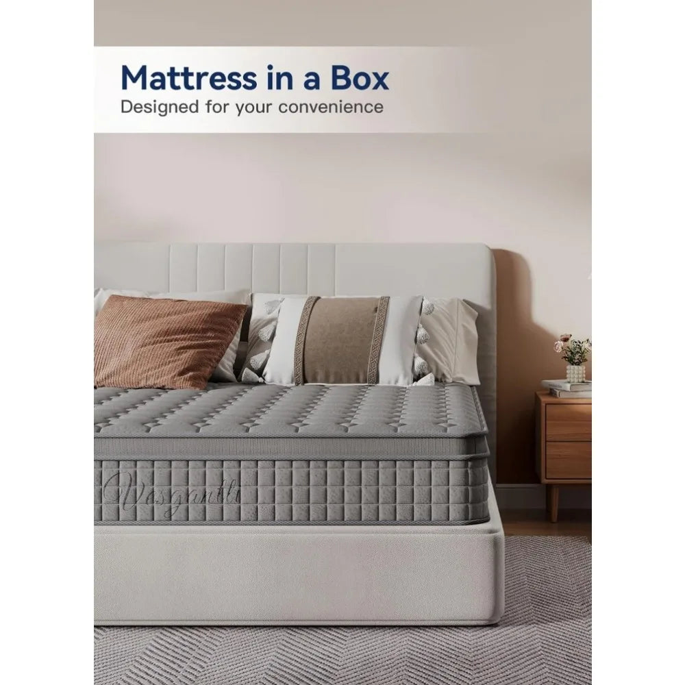 Medium Firm Feel Matress 10 Inch Multilayer Hybrid Twin Mattress - Multiple Sizes & Styles Available Bed Mattresses Grey Bedroom