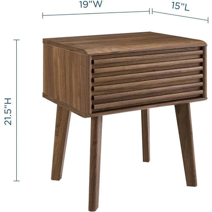 Render Mid-Century Modern End Table or Nightstand in Walnut Freight Free Bedside Tables Bedside Tables for the Bedroom Furniture