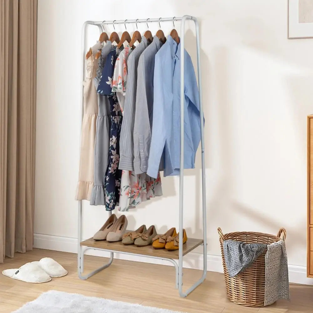 Bedroom Clothes Storage Rack Wardrobes Household Clothes Storage Shelves Floor Stand Shoes Rack Hangers Coat Cupboard Organizer