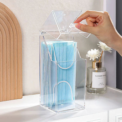 Transparent mask storage box Household living room storage box mask box Dispenser Case Organizer