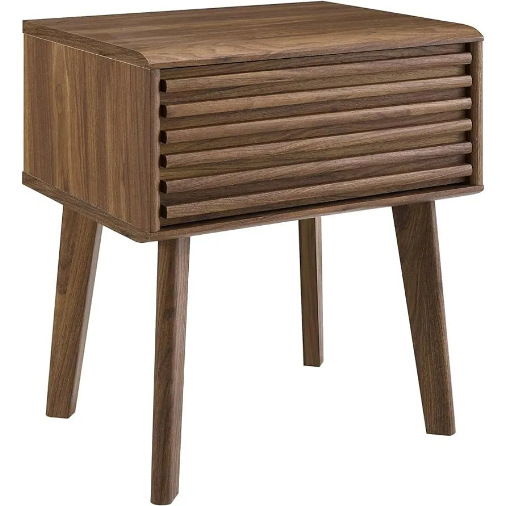 Render Mid-Century Modern End Table or Nightstand in Walnut Freight Free Bedside Tables Bedside Tables for the Bedroom Furniture