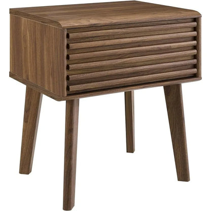 Render Mid-Century Modern End Table or Nightstand in Walnut Freight Free Bedside Tables Bedside Tables for the Bedroom Furniture