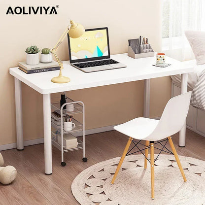 SH AOLIVIYA Home White Desk Computer Desk Bedroom Makeup Table Rental Student Study Against The Wall Simple Desk