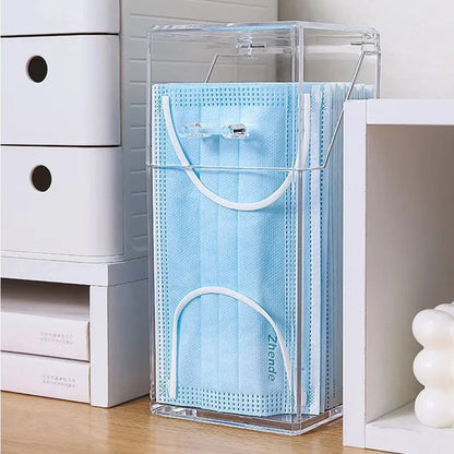 Transparent mask storage box Household living room storage box mask box Dispenser Case Organizer