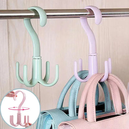 Rotating Four-claw Hooks For Home Kitchen Bedroom Wardrobe Nail-free Changer Key Holder Plastic Storage Hangers