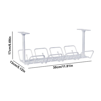 Under Desk Cable Management Tray Cord Organizer Wire Socket Hang Holder Power Strip Rack Punching Kitchen Storage Home Tools