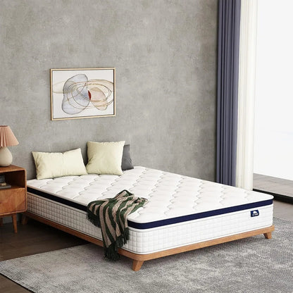 Queen Size Mattress Bed in A Box 10 Inch Hybrid Mattress With Zero Pressure Foam Mattresses Bedroom Furniture Home Freight free