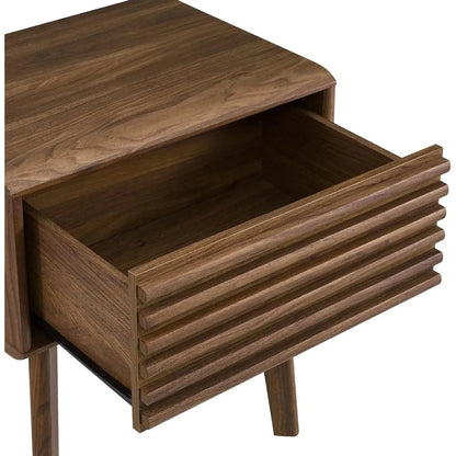 Render Mid-Century Modern End Table or Nightstand in Walnut Freight Free Bedside Tables Bedside Tables for the Bedroom Furniture