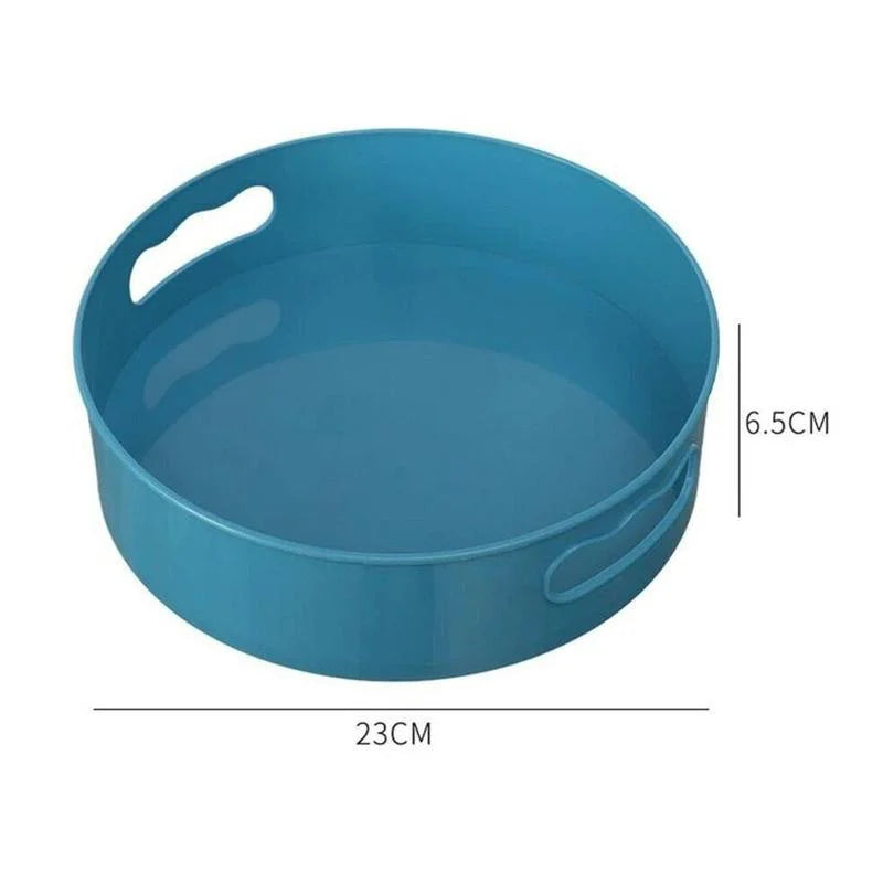 Multifunctional 360 Degree Rotating Tray Kitchen Bowl Spice and Seasoning Organizer Plastic Anti Slip Storage Box Bathroom Tray