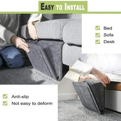 Felt Bedside Storage Organizer Anti-slip Bedside Bag Bed Sofa Side Pouch Hanging Couch Storage Bed Holder Pockets for Sofa