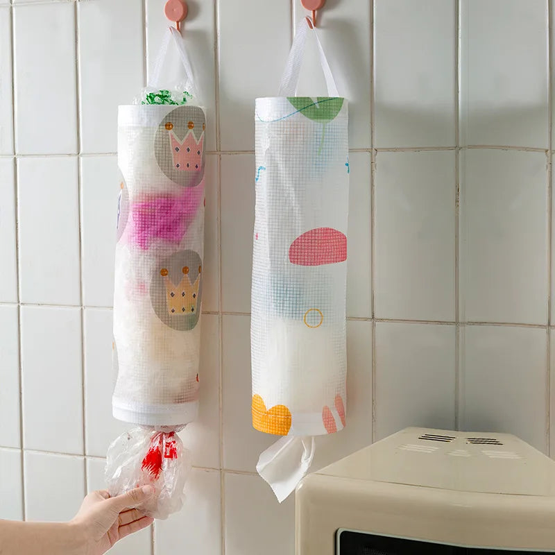 Kitchen Organizer Garbage Bag Storage Bag Kitchen Accessories Plastic Bag Hanging Garbage Collection Storage Bag