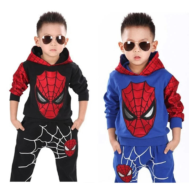 Children Spiderman Clothing Sets Baby Boys Hoodies Sweatshirt+Pants 2Pcs Tracksuits Clothes Children Festival Cosplay Costume