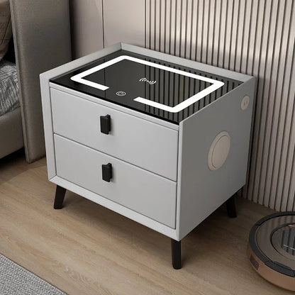 Multifunctional Intelligent Bedside Cabinet, Minimalist Storage Cabinet, Wind Bedroom Storage Cabinet, Small Bed End Cabinet