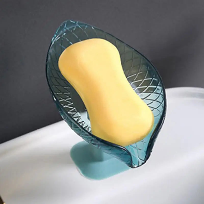 Leaf Shape Soap Case With Suction Cup Soap Box Drain Non-slip Soap Holder Laundry Soap Dish Storage Plate Tray Bathroom Gadgets