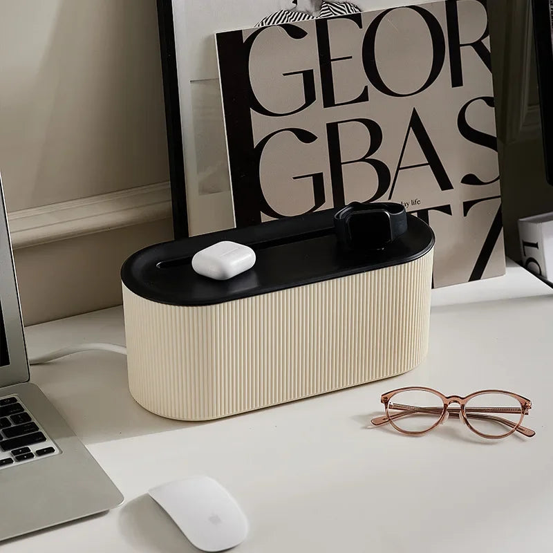 Living Room Storage Box Power Cord Plug Board Storage Box Bedroom Charging Data Cable Power Socket Sorting Cable Box