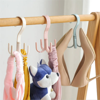 Rotating Four-claw Hooks For Home Kitchen Bedroom Wardrobe Nail-free Changer Key Holder Plastic Storage Hangers