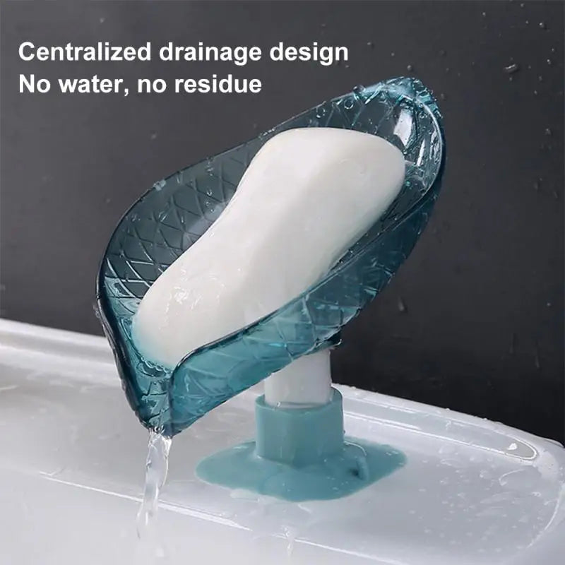 Leaf Shape Soap Case With Suction Cup Soap Box Drain Non-slip Soap Holder Laundry Soap Dish Storage Plate Tray Bathroom Gadgets