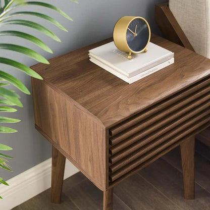 Render Mid-Century Modern End Table or Nightstand in Walnut Freight Free Bedside Tables Bedside Tables for the Bedroom Furniture