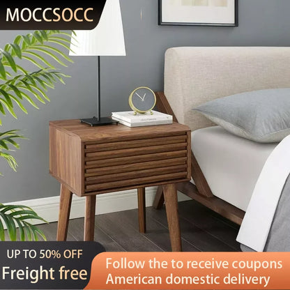 Render Mid-Century Modern End Table or Nightstand in Walnut Freight Free Bedside Tables Bedside Tables for the Bedroom Furniture