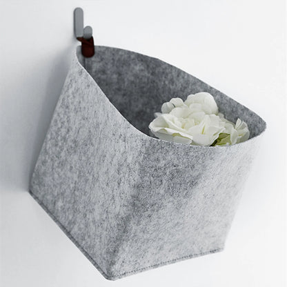 1pc Nordic Felt Storage Basket Living Room Tea Table Black Gray Sundries Storage Basket Cloth Felt Storage Box Bedroom Socks