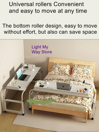 Cross-bed table for home use bed table movable desk computer desk bedroom bedside small table lazy people lift bed end table