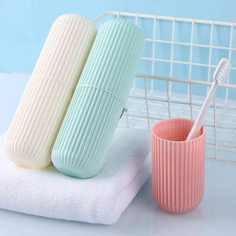 Portable Toothbrush Storage Case Toothpaste Holder Box Organizer Household Storage Cup for Outdoor Travel Bathroom Accessories