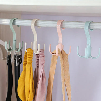 Rotating Four-claw Hooks For Home Kitchen Bedroom Wardrobe Nail-free Changer Key Holder Plastic Storage Hangers