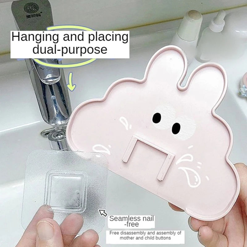 Soap Box Drain Good Temperature Resistance Wall Mounted Soap Dish Bathroom Supplies Bathroom Storage Rack Bathroom Cute Soap Box