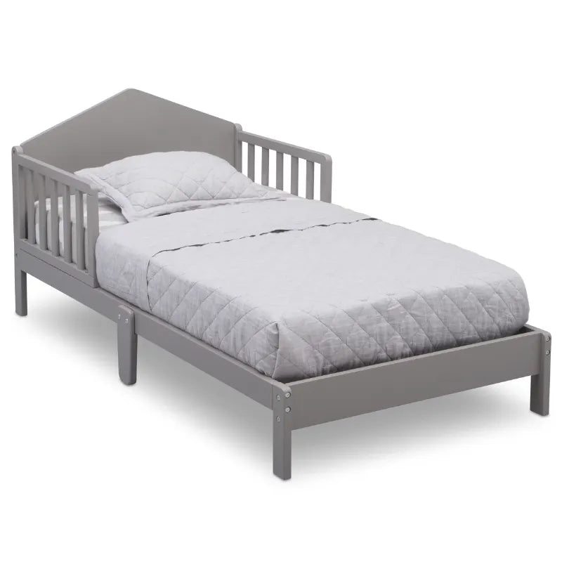 Delta Children Homestead Toddler Bed, Greenguard Gold Certified, Gray 55.25"L X 30"D X 24.5"H Furniture Bedroom for Kids