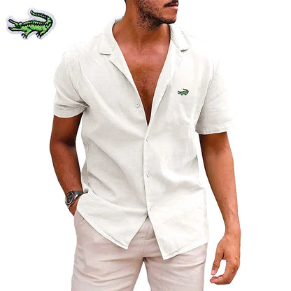 Men's High Quality Polo Shirt Spring/Summer Short Sleeve T-shirt Cotton Linen Hot Selling Business Casual Breathable Polo Neck T