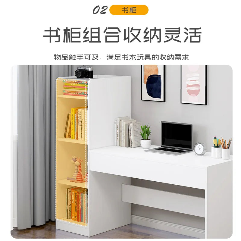 Computer Desk Bedroom with Bookcase Home Simple Renting One-in-one Bookcase Combination Bedroom Student Desk Desktop Furniture