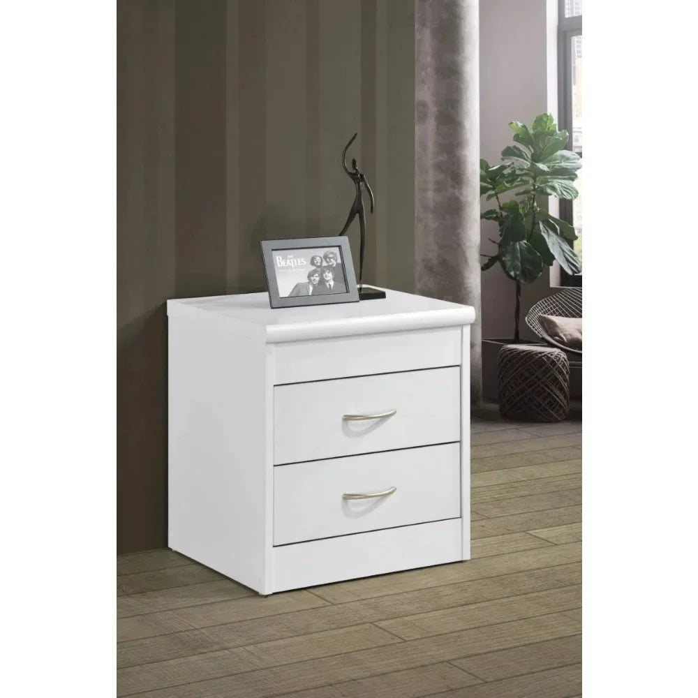 2-Drawer Nightstand White Nightstands for Bedroom Chest of Drawers for Bedroom Bed Side Table Furniture Bedroom Small Cabinet