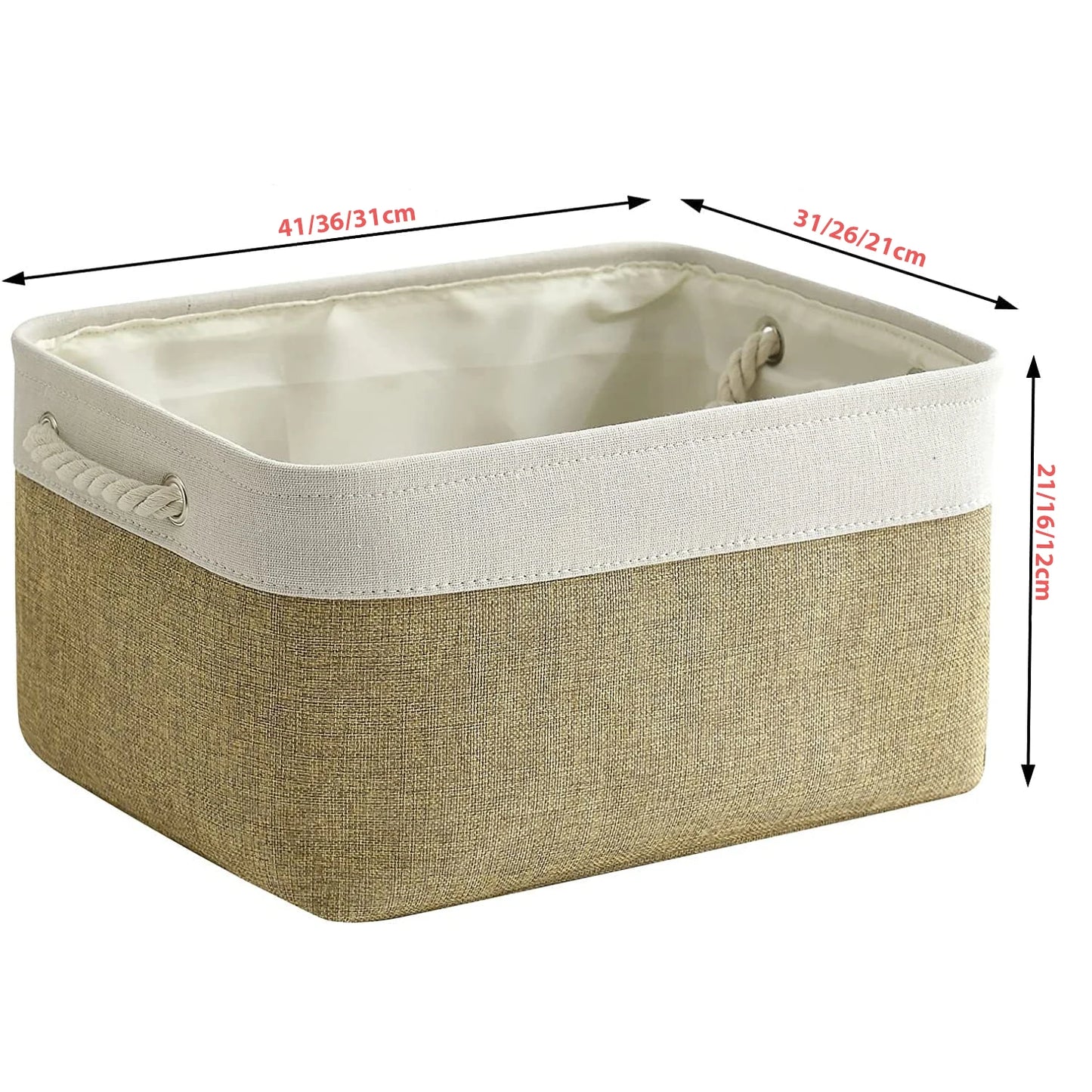 Fabric Storage Basket Foldable Linen Storage Box for Nursery Home Collapsible Canvas Shelf Basket Wardrobe Bedroom Organizers