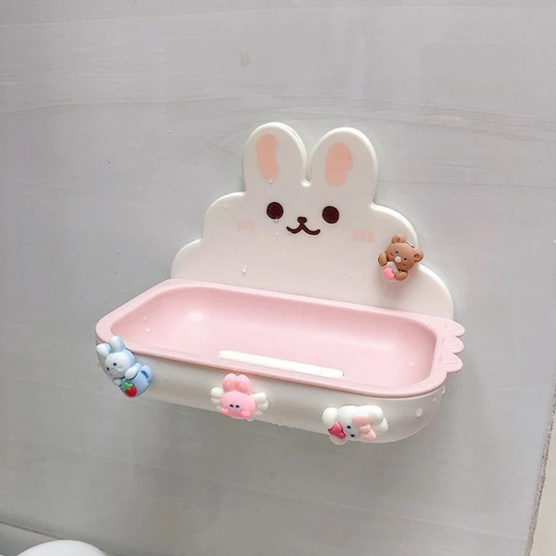 Soap Box Drain Good Temperature Resistance Wall Mounted Soap Dish Bathroom Supplies Bathroom Storage Rack Bathroom Cute Soap Box