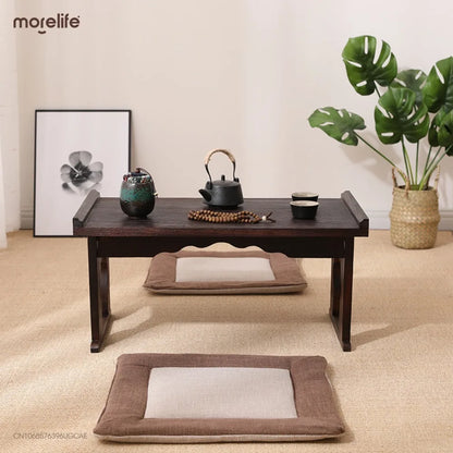 Asian Antique Furniture Japanese Floor Tea Table Folding Leg Rectangle Living Room Furniture Wooden Coffee Center Table Foldable