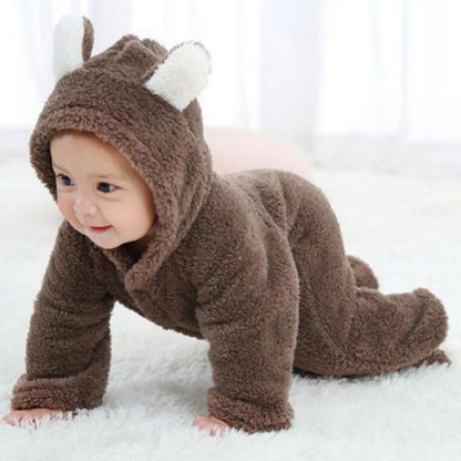 Newborn Baby Rompers Winter Warm Fleece Bebe Boys Girl Costume Infant Girls Clothing Animal Overall Baby Jumpsuits Xmas Outfit