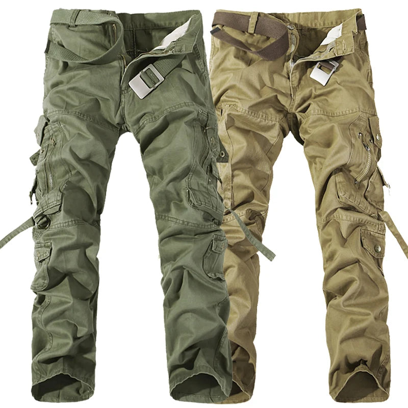 Fashion Military Cargo Pants Men Loose Baggy Tactical Trousers Oustdoor Casual Cotton Cargo Pants Men Multi Pockets Big size