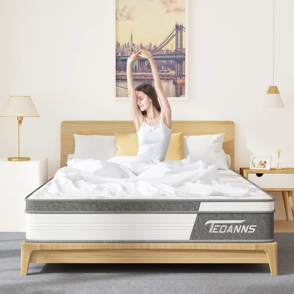 Full Size Mattress, 10 Inch Memory Foam Mattress Bed in a Box, Hybrid Mattress Full Size for Pressure Relief & Supportive